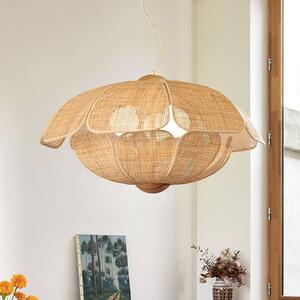 MARKET SET závěsné světlo Coquillage, 70 cm, přírodní barva, ratan, stmívatelný, Světlé dřevo, Obývací pokoj / jídelna, Dřevo, Design