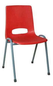 Manutan Plastová jídelní židle Pavlina Grey, červená, šedá konstrukce