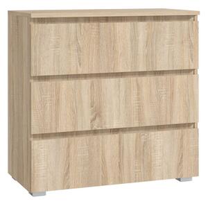 Komoda se třemi zásuvkami 80 cm, barva dub sonoma