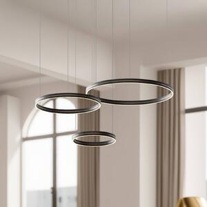 Milagro Lighting Závěsné světlo LED Gravity, 3-fl., kov, černá, 4 000 K, Černá, Obývací pokoj / jídelna, kov, Moderní