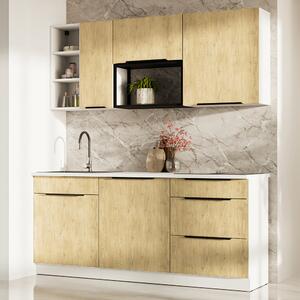 Kuchyňská linka CREMONA bc | 180 cm | UNI provedení | zásuvky PREMIUM BOX | bílá/cremona