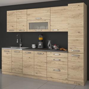 Kuchyňská linka BORDEAUX | 260 cm | UNI provedení | dub bordeaux