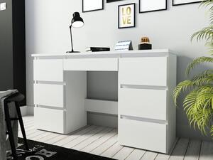 Psací stůl se zásuvkami, 120 × 43 × 75 cm, bílá