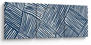 Obraz - 3D linie (s hodinami) (90x30 cm)