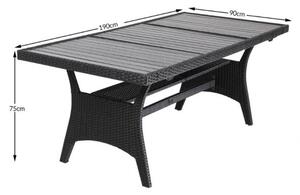FurniGO Ratanový stůl 190x90x75cm