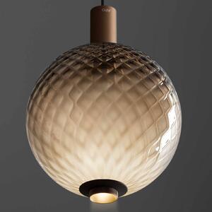 OLEV LED závěsné svítidlo BEAM STICK NUANCE BALLOTON hnědá Ø 20 cm 927, stmívatelný, Hnědá / rez, Obývací pokoj / jídelna, Sklo, Design