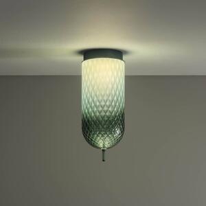 OLEV LED stropní svítidlo Curuba, zelené, sklo, výška 40 cm, 2700 K