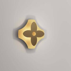 OLEV LED nástěnné světlo ORNATO FLOWER, zlatá/hnědá, kov 2 700 K, stmívatelný, Mosaz / zlato, Obývací pokoj / jídelna, Hliník, Design