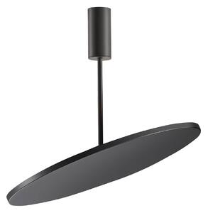OLEV LED stropní svítidlo FLUENTIS černé Ø 54 cm kov 2 700 K, Černá, Obývací pokoj / jídelna, Hliník, Design