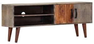 TV stolek šedý 130 x 30 x 46 cm masivní hrubý mangovník 282743