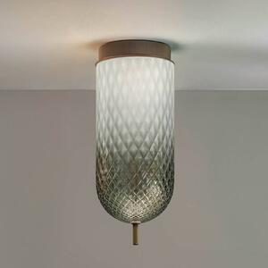 OLEV LED stropní svítidlo Curuba, hnědá, sklo, výška 40 cm 2 700 K, Hnědá / rez, Obývací pokoj / jídelna, Sklo, Design