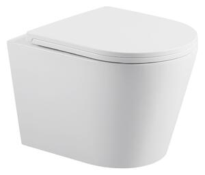 Erga Vento, závěsná WC mísa 490x365x365mm, Tornado 2 + toaletní sedátko s pomalým zavíráním, bílá, ERG-V03-VENTO-TO2-WH