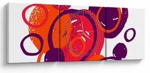 Obraz - Motiv s kruhy v teplých barvách (s hodinami) (90x30 cm)