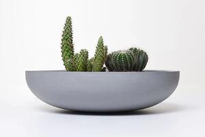 Okrasná miska PLANA, sklolaminát, Ø 34 cm, šedá
