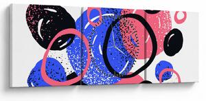 Obraz - Motiv s kruhy v živých barvách (s hodinami) (90x30 cm)
