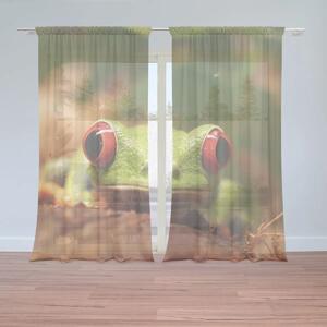 Sablio Záclony Zelená žába: 2ks 150x250cm