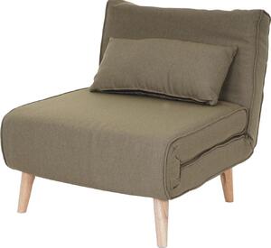 Křeslo na spaní HWC-D35, rozkládací pohovka Funkní křeslo Skládací křeslo Relaxaní křeslo křeslo pro mláde křeslo, látka/textil zelená