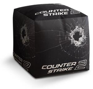Sablio Taburet Cube Counter Strike 2 Průstřel - 40x40x40 cm