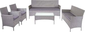 3-2-1-1 Polyratanový zahradní set Halden, lounge set sofa edá, antracitové poltáe