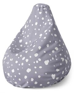 Sablio Sedací vak Pear Bílé flíčky na fialové - 70 x 95 x 15 cm