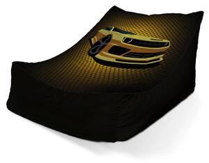 Sablio Sedací vak Lounge Chevrolet Camaro Žlutá mřížka - 80 x 95 x 50 cm