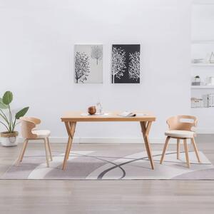 Jídelní židle 2 ks krémové ohýbané dřevo a umělá kůže 283108