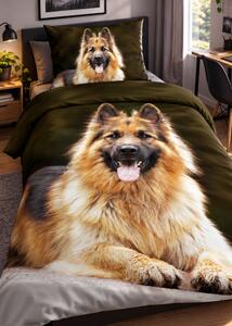 3d povlečení s německým ovčákem - Alsatian mikroplyš 140x200 cm