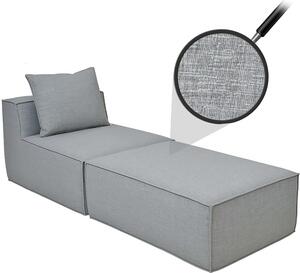 Lehátko/písluenství k pohovce HWC-O54, křeslo otoman recamiere, látka/textil (300g/m²) 63x75x194cm svtle edá