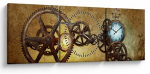Obraz strojků historických hodin (s hodinami) (90x30 cm)