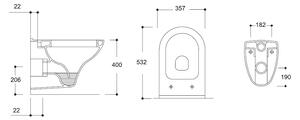 Olsen Spa Závěsné WC COMPACT, WC sedátko - Bez sedátka (OLKGKO04DAK00)