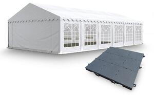 Zahradní Párty stan 6x12m PVC PREMIUM + PLASTOVÁ PODLAHA 288ks barva Zeleno-bílá