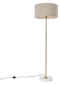 Moderní stojací lampa mosazná sbouclé stínítkem taupe 50 cm - Kaso
