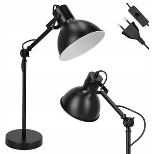 Černá stolní lampa E27, nastavitelná, IP20