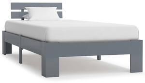 Rám postele šedý masivní borové dřevo 90 x 200 cm 283166