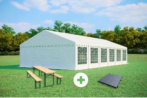 Párty stan 6x12 m PREMIUM SET – stan + pivní sety + podlaha barva Bílá
