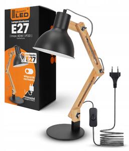 Černá stolní lampa E27 230 V, nastavitelná, IP20