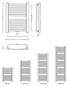 Instalprojekt Koupelnový radiátor RETTO, Rozměr - 540 × 708 mm, výkon 361 W, Spodní připojení, Barva - Bílá (RADRET507035)