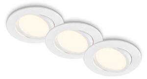 BRILO 7663036 Piwo vestavná svítidla 68mm 3ks sada - 230V, 4,7W, 400lm, nastavitelné, teplá bílá, bílá - BRILO