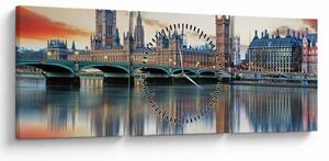 Obraz - Londýnské Houses of Parliament (s hodinami) (90x30 cm)