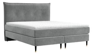 Maison de Rêve Šedá sametová postel boxspring DUNA 140 x 200 cm