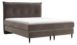 Maison de Rêve Hnědá sametová postel boxspring DUNA 200 x 200 cm