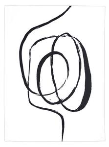 Utěrka DEKORO abstract line bíločerná 50 x 70 cm