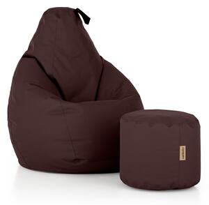 SakyPaky sedací set Hruška s taburetem hnědá čoko