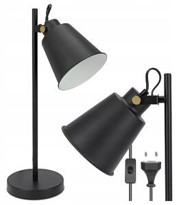 Černá stolní lampa E27, nastavitelná, IP20, šířka 15 cm, výška 46 cm