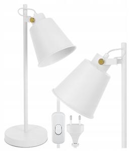 Bílá stolní lampa E27, nastavitelná, IP20, šířka 15 cm, výška 46 cm