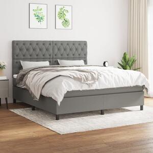 Box spring postel s matrací tmavě šedá 160x200 cm textil 3142026