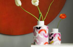 Porcelánová váza střední LOOP REMEMBER (barva růžová+ fialová)