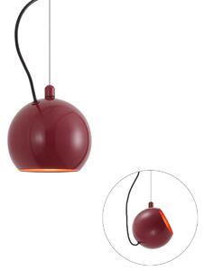 Design hanglamp rood voor railsysteem 1-fase - Slimline Sara