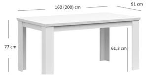 Rozkládací stůl 160/200 bílý Agnes