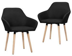 Jídelní židle 2 ks černé textil 283465
